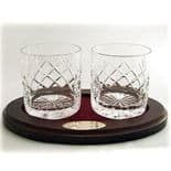 Crystal Personalised Whisky Glasses Gift Set with Tray, ref WOT1