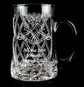 Crystal Tankard with Military UK Forces Badge Emblem Personalised ref CMFT