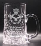 Crystal Tankard with Military UK Forces Badge Emblem Personalised ref CMFT