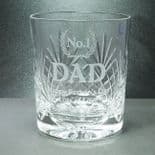 Crystal Whiskey Glass, PERSONALISED Laurel Wreath Design, ref LWCW