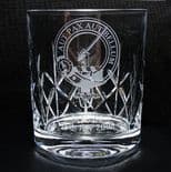 Crystal Whisky Glass Engraved with Scottish Clan Badge, ref CWSCB