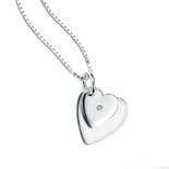 D for Diamond Small Girl's Silver Heart Pendant PERSONALISED, ref. DDHP