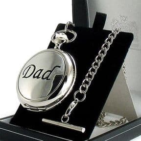 DAD Pocket Watch,  Skeleton Mechanical, PERSONALISED ref PWDAD