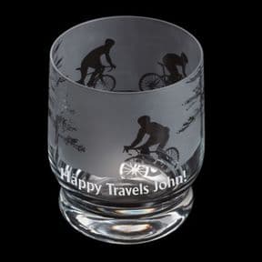 Dartington Crystal Aspects Cycling Whisky Tumbler, Personalised, ref DAWC