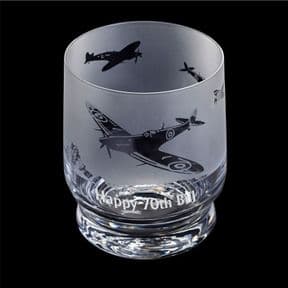 Dartington Crystal Aspects Spitfires Whisky Tumbler, Personalised, ref DASP