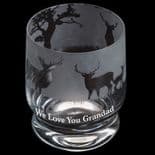 Dartington Crystal Aspects Stag Scene Whisky Tumbler, Personalised, ref DAWS