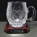 Extra Large Personalised Lead Crystal Trophy Tankard with Base ref LBTTB