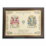 Family Crest A4 WEDDING or Anniversary Framed Print PERSONALISED, ref FCWP2