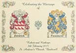 Family Crest A4 WEDDING or Anniversary Print PERSONALISED, ref FCWP1