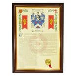 Family Crest and Surname History A3 Print PERSONALISED, ref CPPB