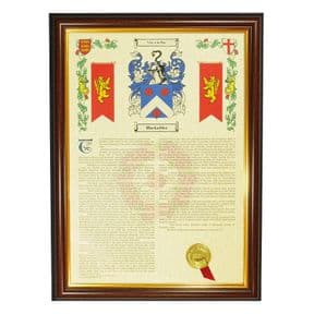 Family Crest and Surname History A3 Print PERSONALISED, ref CPPB