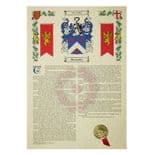 Family Crest and Surname History A3 Print PERSONALISED, ref FCPU