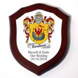 Family Crest Coat of Arms 6 inch Shield Plaque PERSONALISED, ref CSMP