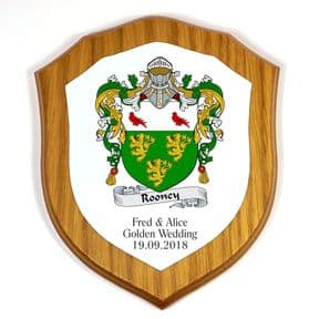 Family Crest Coat of Arms 6 inch Shield Plaque PERSONALISED, ref CSOP