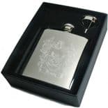 Family Crest Coat of Arms Hip Flask Set, Personalised, ref HIPCS