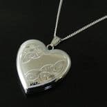 Family Locket, Silver Heart for 4 photos, personalised engraved ref. FHL1