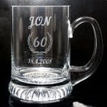 Glass Tankard PERSONALISED ENGRAVED ref PCT1
