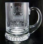 Glass Tankard with Family Crest Personalised ref LCT1