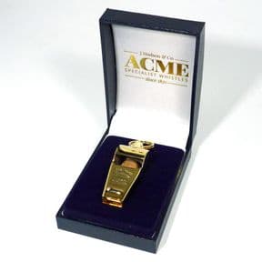 Gold Plated Acme Thunderer Referee's Whistle PERSONALISED ref RWYG