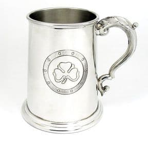 Irish Shamrock Personalised Pewter Tankard SECONDS, ref ISPT