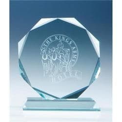 Jade Glass 13cm Octagon Award Personalised, ref JGO5