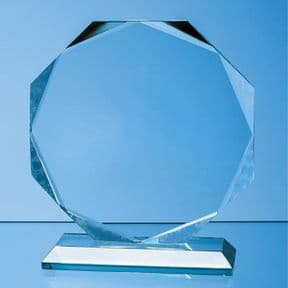 Jade Glass 16cm Octagon Award Personalised, ref JGO6