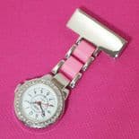 Ladies Nurse Watch, Diamante Pink PERSONALISED ref DPNW