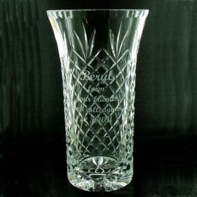 Lead Crystal Flared Vase Personalised Engraved, ref CV02