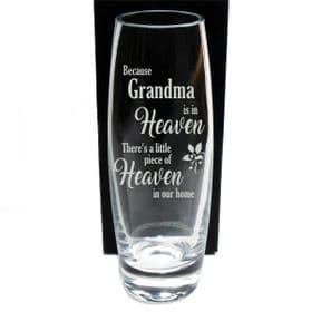 Memorial Glass Vase Personalised Engraved, ref GMV2