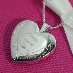Memorial Silver Heart Locket, personalised ref. SHML
