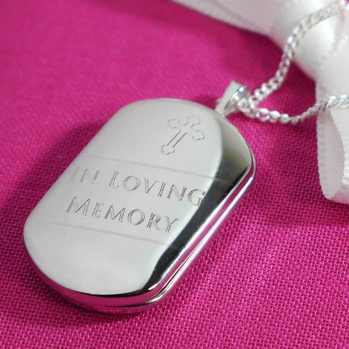 Memorial Silver Locket personalised ref SOML