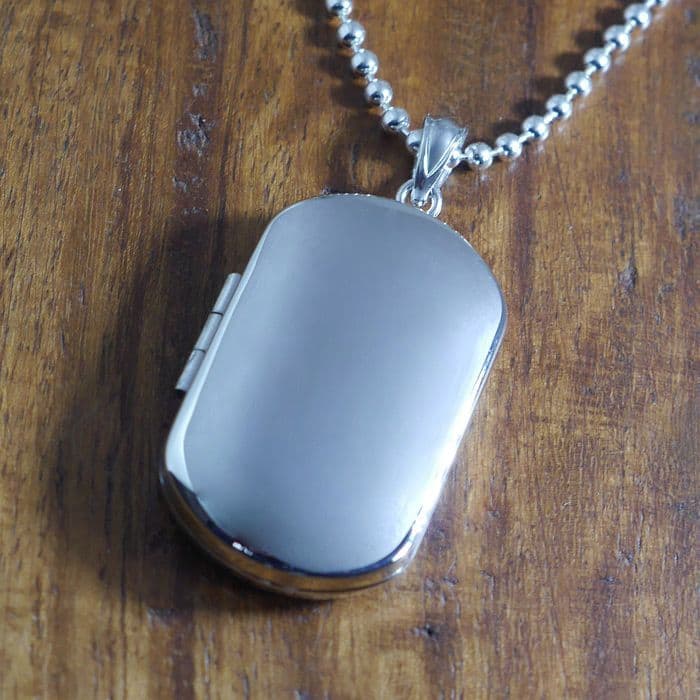 Mens Locket personalised 20 inch chain silver ref MSL1