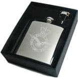 Military Crest Personalised Hip Flask, ref HFSM