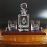 Military Forces Crest Crystal Decanter Set, Personalised Engraved ref DTF2