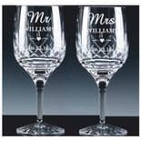 Mr & Mrs Crystal Wine Glasses PERSONALISED ref MMWP