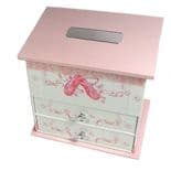 Musical Jewellery/Trinket Box Ballet Shoes, PERSONALISED ref BMTB
