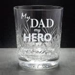 My Dad Crystal Whisky Glass, PERSONALISED, ref MDMHW