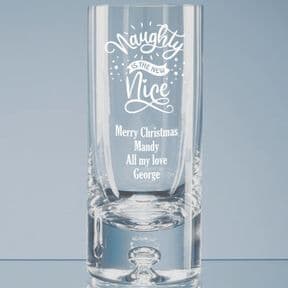 Naughty is the new nice Christmas personalised glass, ref NNHB