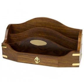 Nautical Style Wooden Desk Tidy / Letter Rack PERSONALISED, ref NWSR