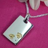 Pawprints Pet Memorial Pendant Personalised ref. PPDT