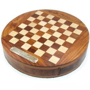 Personalised Chess Set 23cm Round Wooden, ref CS23