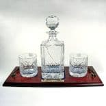 Personalised Crystal Decanter Set, Engraved Decanter and Tray ref CDT1