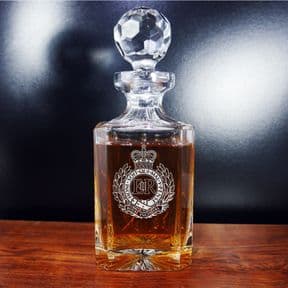 Personalised Forces Military Crest Cut Crystal Decanter ref CCDF