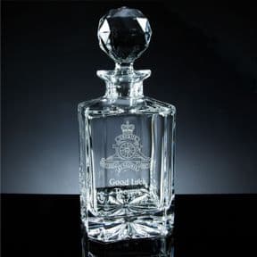 Personalised Forces Military Crest Plain Crystal Decanter ref PCDF