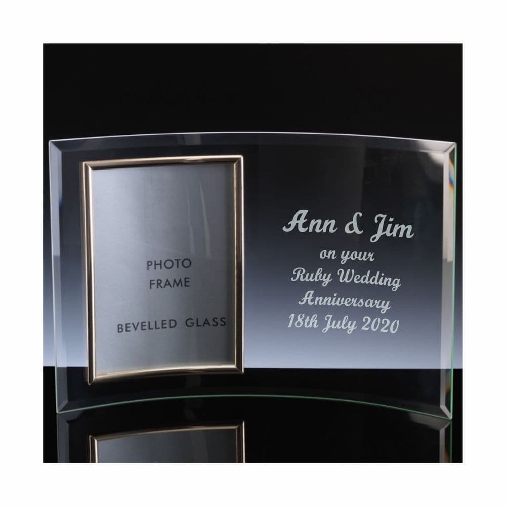 Personalised Glass Photo Frame 13 x 9cm photo ref PF035