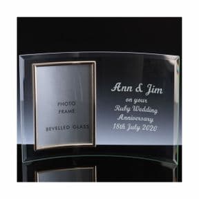 Personalised Glass Photo Frame, 13 x 9cm photo, ref PF035