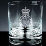 Personalised Military Emblem UK Forces Whisky Glass, ref MFBW