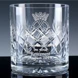 Personalised Military Emblem UK Forces Whisky Glass, ref MFWE