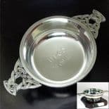 Personalised Pewter 4inch Quaich Bowl, ref PEWQ4