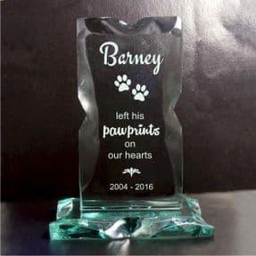 Pet Memorial Glass Plaque, ref JGFM